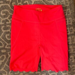 Lilly Pulitzer Bright Pink Scalloped Bike Shorts